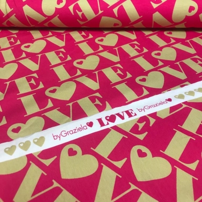 French Terry | byGraziela | LOVE Schriftzug | pink